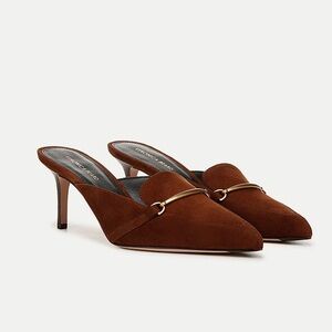 Veronica Beard﻿ Leslie Suede Mules in Cedar NEW